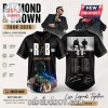 Black gold trim baseball jersey! Front: 'THE R&B TOUR RAYMOND & BROWN' text, concert graphics! Back: Tour dates 2026, artists' signatures!