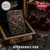 Lighter with silver, red, black rock band design! Features guitarist, VAN HALEN, VH logo, 1978-2026, LIMITED EDITION text!