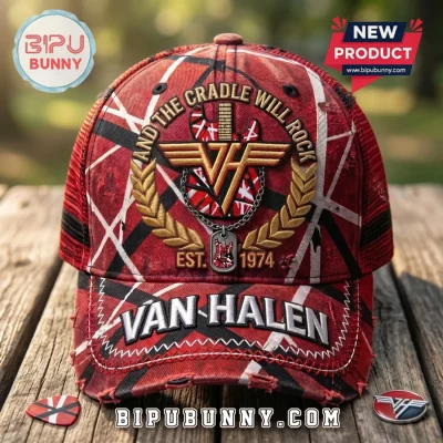 Van Halen And The Cradle Will Rock Frankenstrat Distressed Trucker Hat