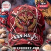 Red and black plaid baseball cap featuring Van Halen logo embroidery and And The Cradle Will Rock text!