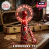 Red Van Halen Eruption handheld fan with glowing LED text and lightning bolts, iconic Frankenstein stripe pattern, silver logo!
