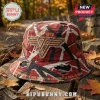 Distressed red white black Van Halen bucket hat with gold VH EST 1972 logo and band members: E. VAN HALEN A. VAN HALEN M. ANTHONY D. ROTH S. HAGAR!