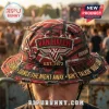 Van Halen distressed red black white bucket hat! Features band logo, 'EST. 1972', 'ERUPTION', guitar graphic, song lyrics!
