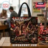 Black retro Van Halen Legends of Rock concert tote bag with red, white, gold graphics and JUMP PANAMA ERUPTION text!