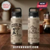 Beige paw print tumblers, husky in cowboy hat, 