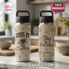 Beige insulated tumblers, brown paw prints, cowboy dog graphic with COOL IT Cowboy text, and Stay Pawsitive Your Name design!