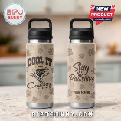 Western Cowboy Dog Personalized Stainless Steel Tumbler