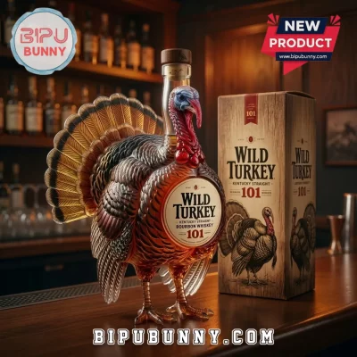 Wild Turkey 101 Premium 3D Sculpted Turkey Whiskey Bottle