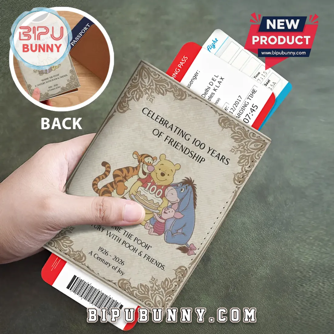 Winnie-the-Pooh 100th Anniversary Leather Passport Cover 2026 Winnie-the-Pooh 100th Anniversary Leather Passport Cover 2026