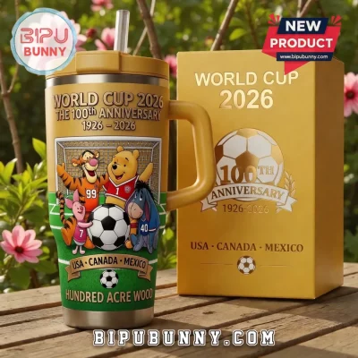 Winnie the Pooh World Cup 2026 100th Anniversary Tumbler