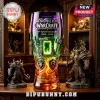 World of Warcraft 20th Anniversary glass with purple green orange gradient, Dark Portal graphic, and faction shields!