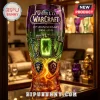 World of Warcraft 20th anniversary glass featuring Dark Portal, Alliance and Horde symbols in purple and orange gradient!
