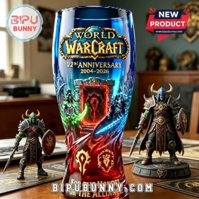 World of Warcraft Horde Alliance 22th Anniversary Beer Glass
