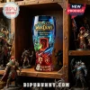 World of Warcraft 22nd anniversary glass with blue and red graphic print featuring Horde and Alliance faction emblems!