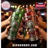 Red and green WWE John Cena themed tumblers with hand prints and Never Give Up text featuring 16-time champion branding!