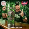 Green John Cena 3D style tumbler featuring WWE logo, Never Give Up text, and 16-time World Champion signature design!