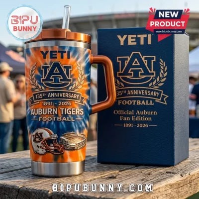 YETI Auburn Tigers 135th Anniversary Football Handled Tumbler