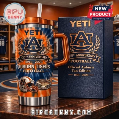 YETI Auburn Tigers 135th Anniversary Football Handled Tumbler
