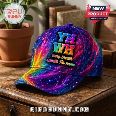 YHWH Every Breath Speaks His Name Christian Colorful Galaxy Baseball Cap