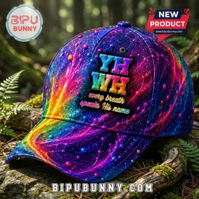 YHWH Every Breath Speaks His Name Christian Colorful Galaxy Baseball Cap