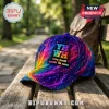 Baseball cap with galaxy nebula print, colorful YHWH text, and every breath speaks His name quote in neon colors!