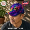Colorful galaxy print baseball cap featuring YHWH text and every breath speaks His name slogan in vibrant rainbow colors!