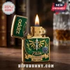 Gold green Zippo lighter, retro Zelda 40th Anniversary Commemorative Collector Edition 1986-2026, Hyrule crest, Master Sword design!