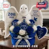 Zeta Phi Beta white dove floral arrangement with blue and white roses in a blue velvet box with Greek letters and symbols!