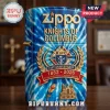 Blue white tie-dye Zippo lighter, gold 