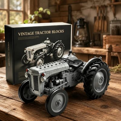 Classic 1948 Grey Farm Tractor Building Block Set &ndash; Vintage Field Edition