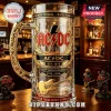 AC/DC glass beer mug featuring gold filigree, a gold electric guitar emblem, and 53rd anniversary 1973-2026 text.!
