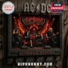 AC/DC wall decor with 3D band figures, flame background, Hells Bells text, and integrated key hooks on a wooden frame.!