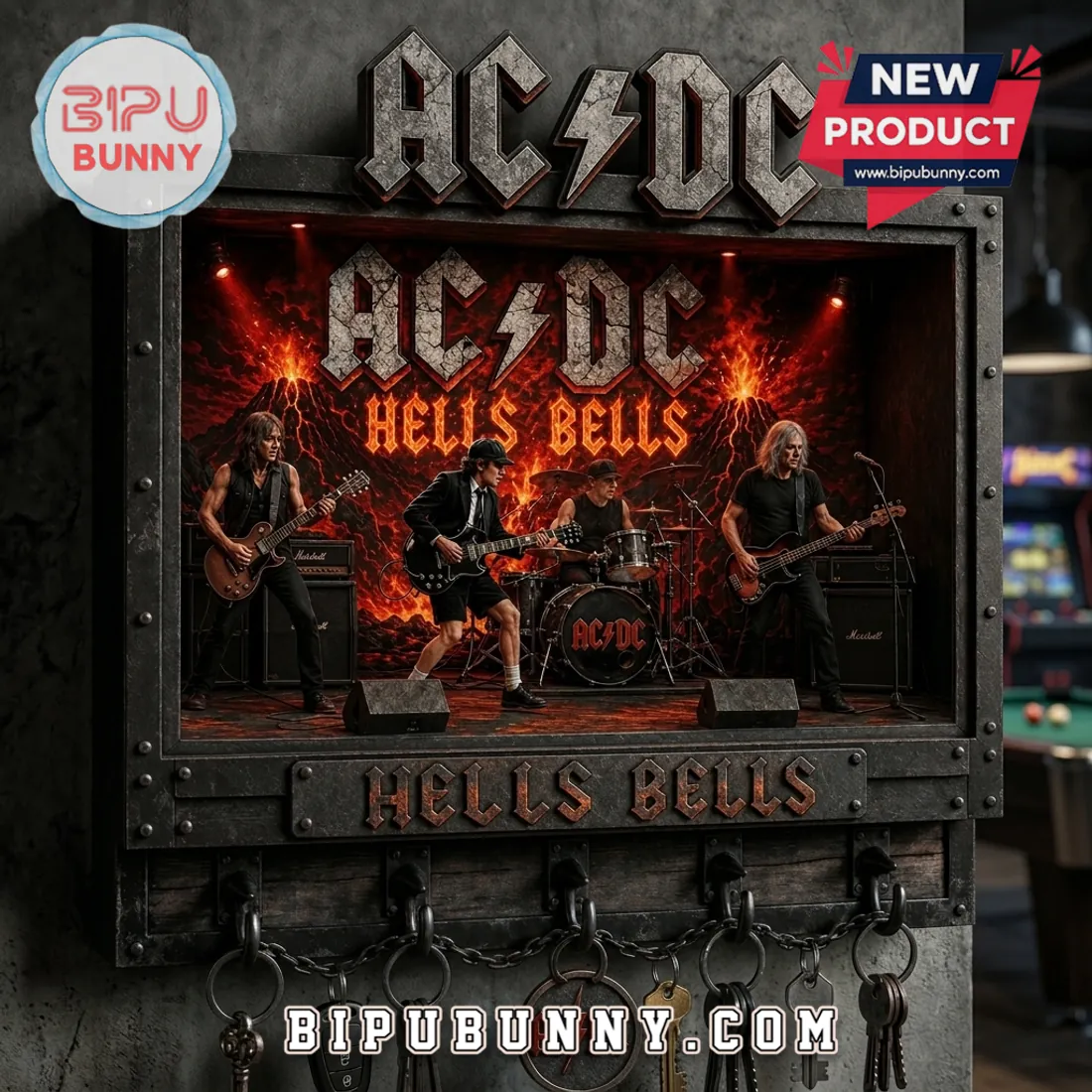 AC/DC Hells Bells Limited Edition Collectible Key Rack AC/DC Hells Bells Limited Edition Collectible Key Rack
