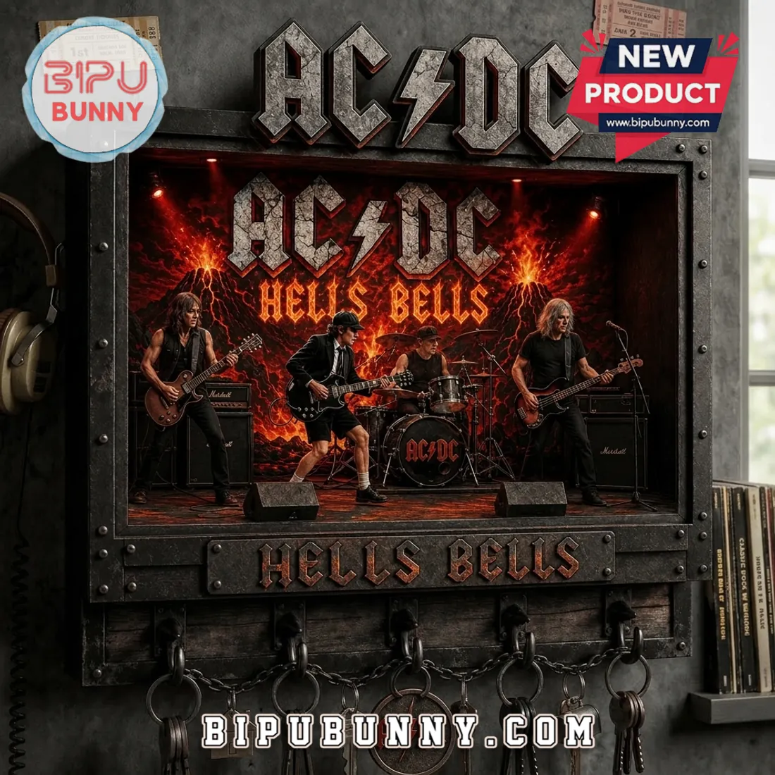 AC/DC Hells Bells Limited Edition Collectible Key Rack AC/DC Hells Bells Limited Edition Collectible Key Rack