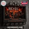 AC/DC Hells Bells 3D wall display with band figures, volcanic backdrop, and metal key hooks on a rustic dark frame.!