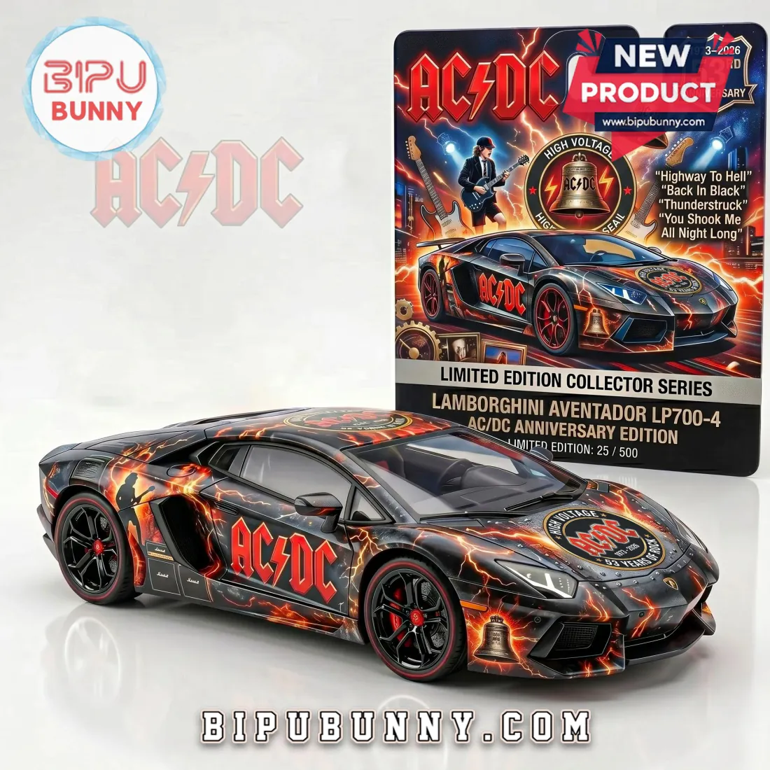 AC/DC Lamborghini Aventador 53rd Anniversary Diecast Model Car AC/DC Lamborghini Aventador 53rd Anniversary Diecast Model Car