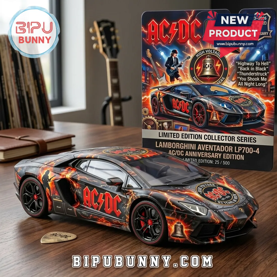 AC/DC Lamborghini Aventador 53rd Anniversary Diecast Model Car AC/DC Lamborghini Aventador 53rd Anniversary Diecast Model Car
