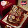 Red crystal whiskey glass with America 250 gold eagle emblem and patriotic metal reliefs in a red velvet display box.!