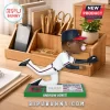 Andruw Jones baseball bobblehead wearing white uniform and navy cap, posed diving with bubblegum on wooden office desk.!