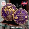 Anze Kopitar retirement commemorative coin set featuring purple and gold metal detailing with LA Kings hockey motifs.!
