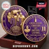 Anze Kopitar LA Kings 20-season commemorative gold and purple metal coin set displayed in a wooden presentation box.!