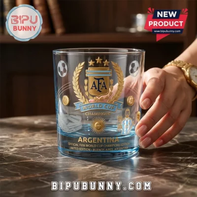 Argentina National Football Team World Cup Champions Whiskey Glass