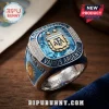 Argentina World Cup championship ring featuring an AFA emblem, light blue crystal, and years 1978, 1986, 2022 engraved.!