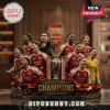 Arsenal FC 2025-2026 Premier League champions statue featuring Mikel Arteta and squad players with the league trophy.!