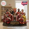 Arsenal FC 2025-2026 Premier League champions trophy display statue featuring team players, manager, and club crest.!