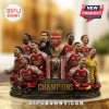 Arsenal FC 2025-2026 Premier League championship resin statue featuring manager Mikel Arteta and squad players with trophy.!