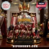 Arsenal FC Premier League Champions trophy replica with 2025-2026 season figurines on a circular, LED-lit black base.!
