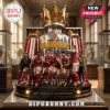 Arsenal FC 2025/2026 season commemorative trophy figurine with team players in red jerseys on a black circular base.!