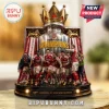 Arsenal FC 2025/2026 Premier League Champions trophy sculpture with miniature players and gold crown on black base.!