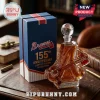 Atlanta Braves 155th anniversary whiskey decanter shaped like a letter A with a tomahawk, including a baseball-topped cap.!